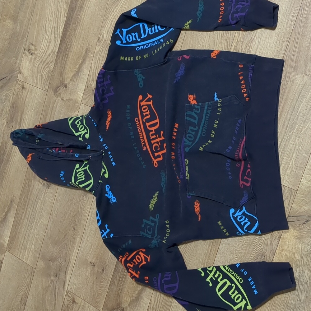 Von Dutch Charcoal Hoodie unisex size Large - Picture 2 of 7